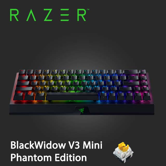 Razer 黑寡婦幻影版BlackWidow V3 Mini Phantom Edition 無線鍵盤(黃軸